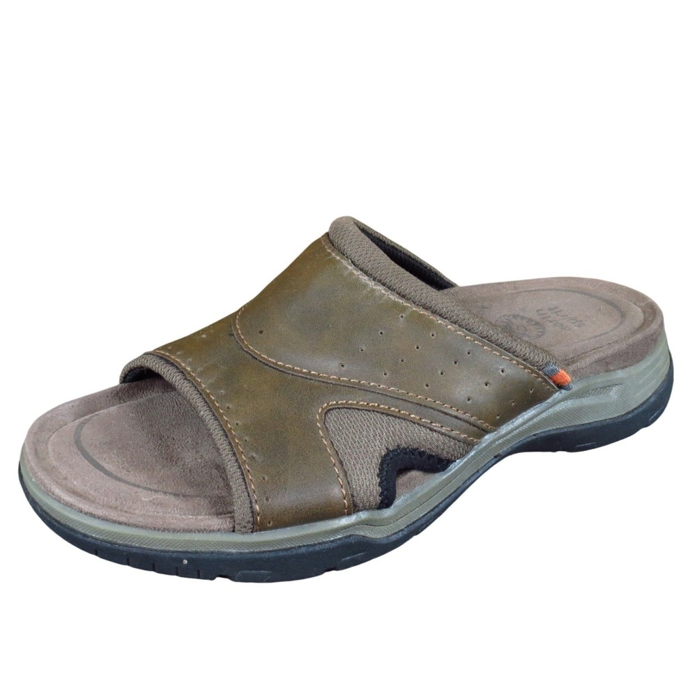 Earth Spirit Mens Slide Sandals‎ Size 7 Casual Walking Comfort Brown Synthetic